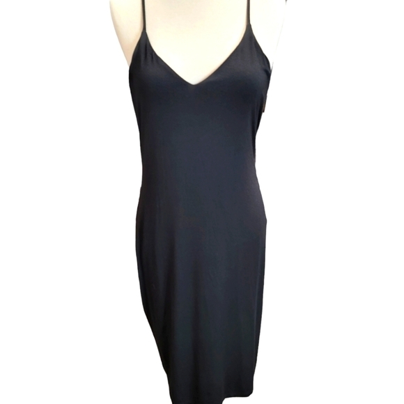 Final Touch Black midi dress modal size large - Picture 1 of 6